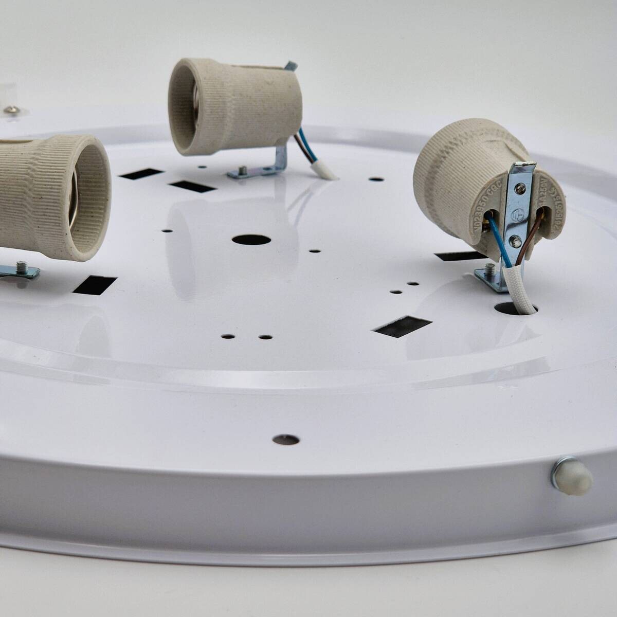 Lamkur Deckenleuchte ANELLO 41308 Eiche Glas Holz H/L: ca. 8x47 cm E27 3 Brennstellen