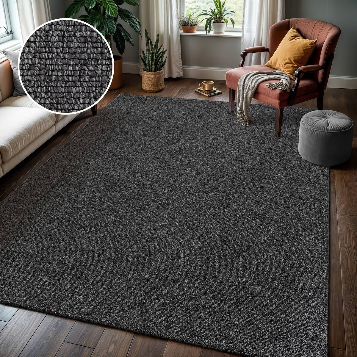 Sanat Teppich LORA PLUS anthrazit B/L: ca. 120x170 cm