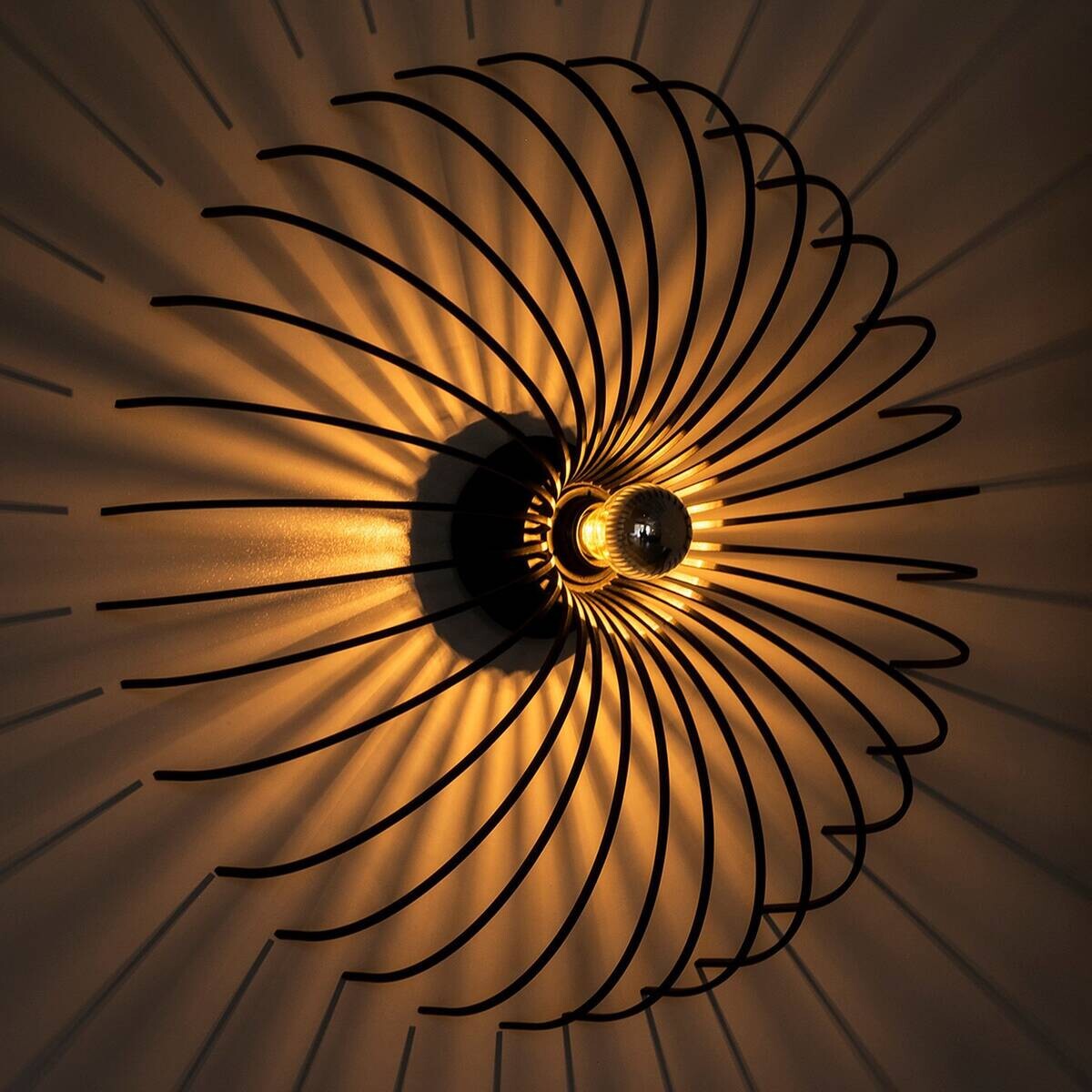 Opviq Wandleuchte schwarz Metall B/H/L: ca. 16x56x16 cm E27 1 Brennstellen