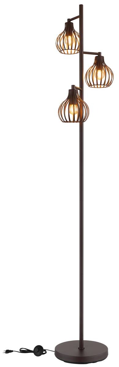 GLOBO Stehleuchte rostfarbig Metall H/D: ca. 161x31 cm E14 3 Brennstellen