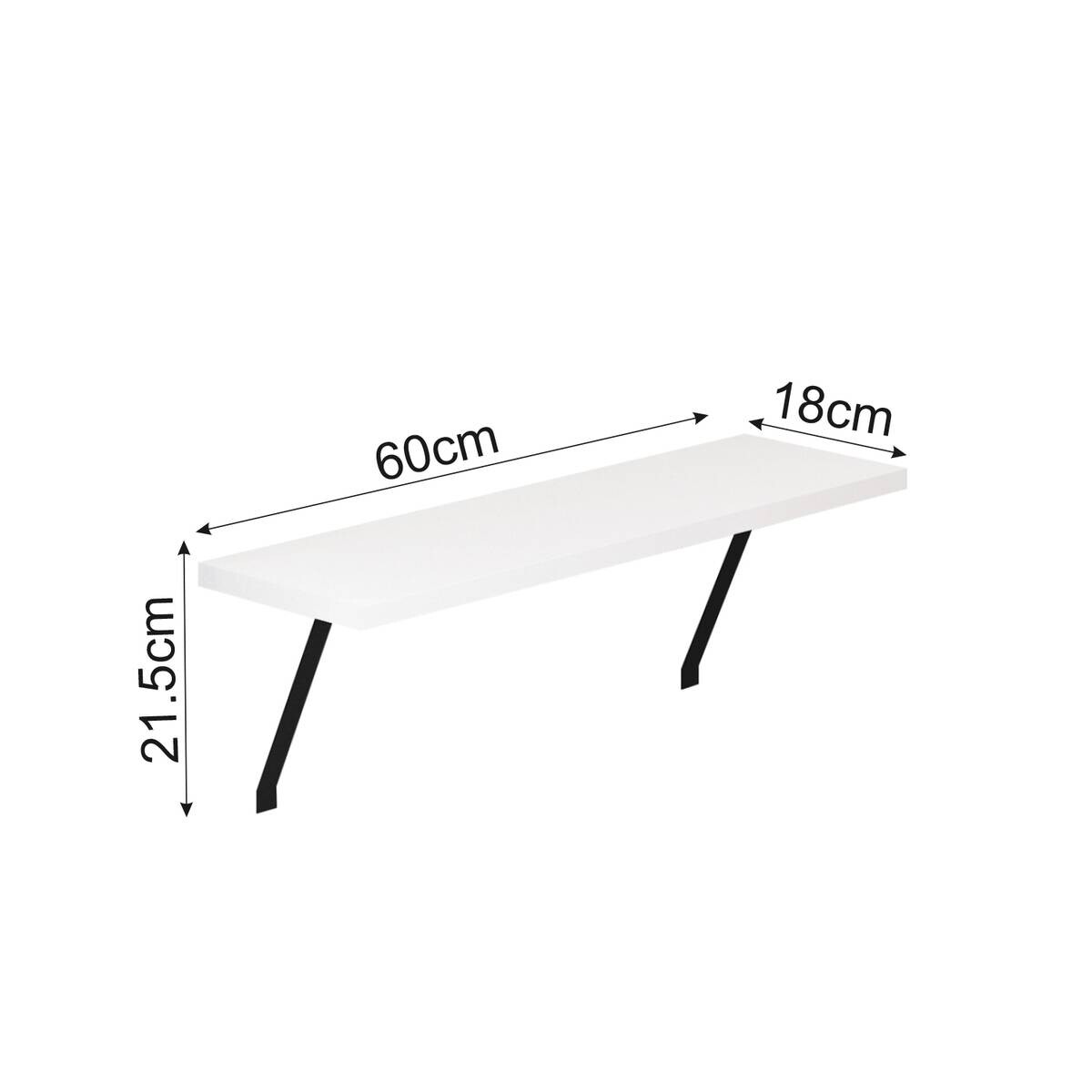 Regalhalter Adin weiß B/H/T: ca. 60x21,5x18 cm