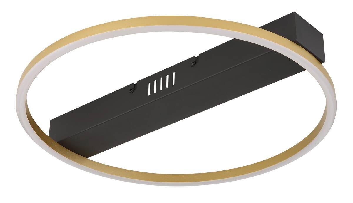 GLOBO Deckenleuchte gold Opal schwarz Metall Acryl B/H/L: ca. 39,4x5,3x40 cm 1 Brennstellen