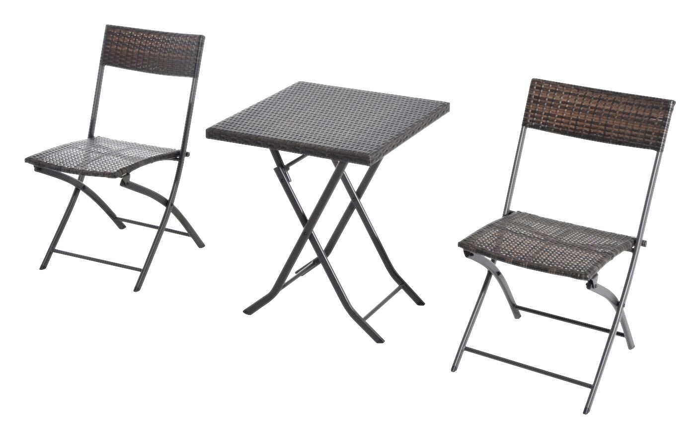 Outsunny Balkonset café braun Polyrattan