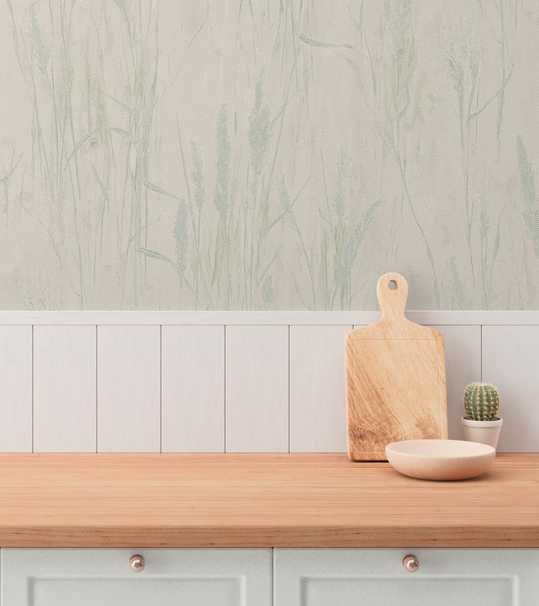 A.S.Creation Vliestapete blau creme grün B/H/D: ca. 53x1005x8,5 cm