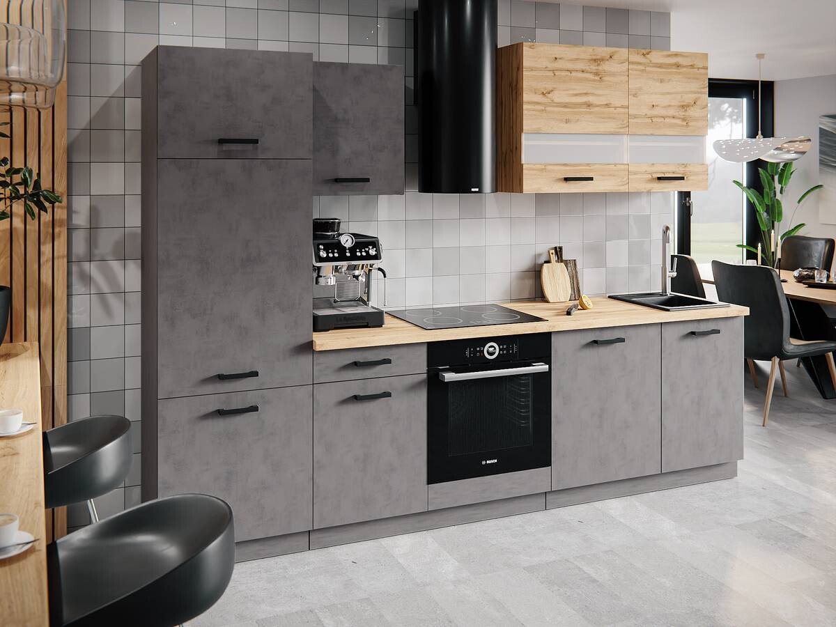 Küchenblock Viola anthrazit B/H/T: ca. 280x214x60 cm