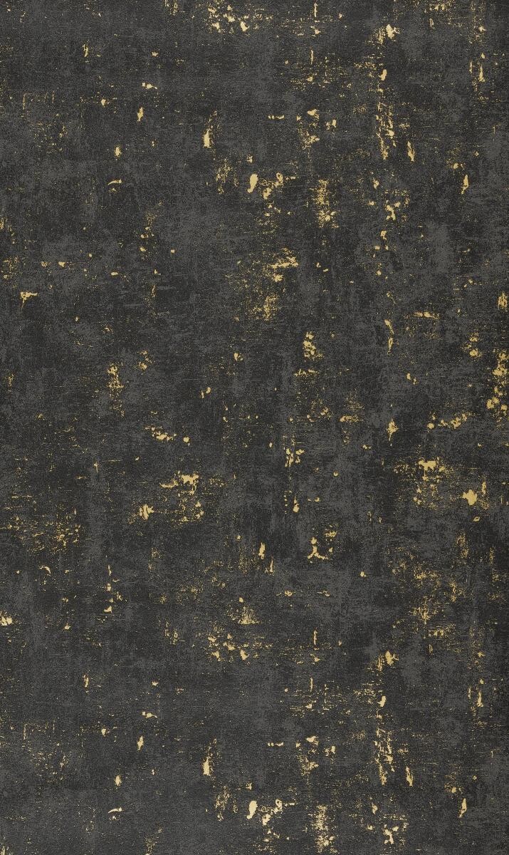 Vliestapete Betonoptik schwarz gold B/L: ca. 53x1005 cm