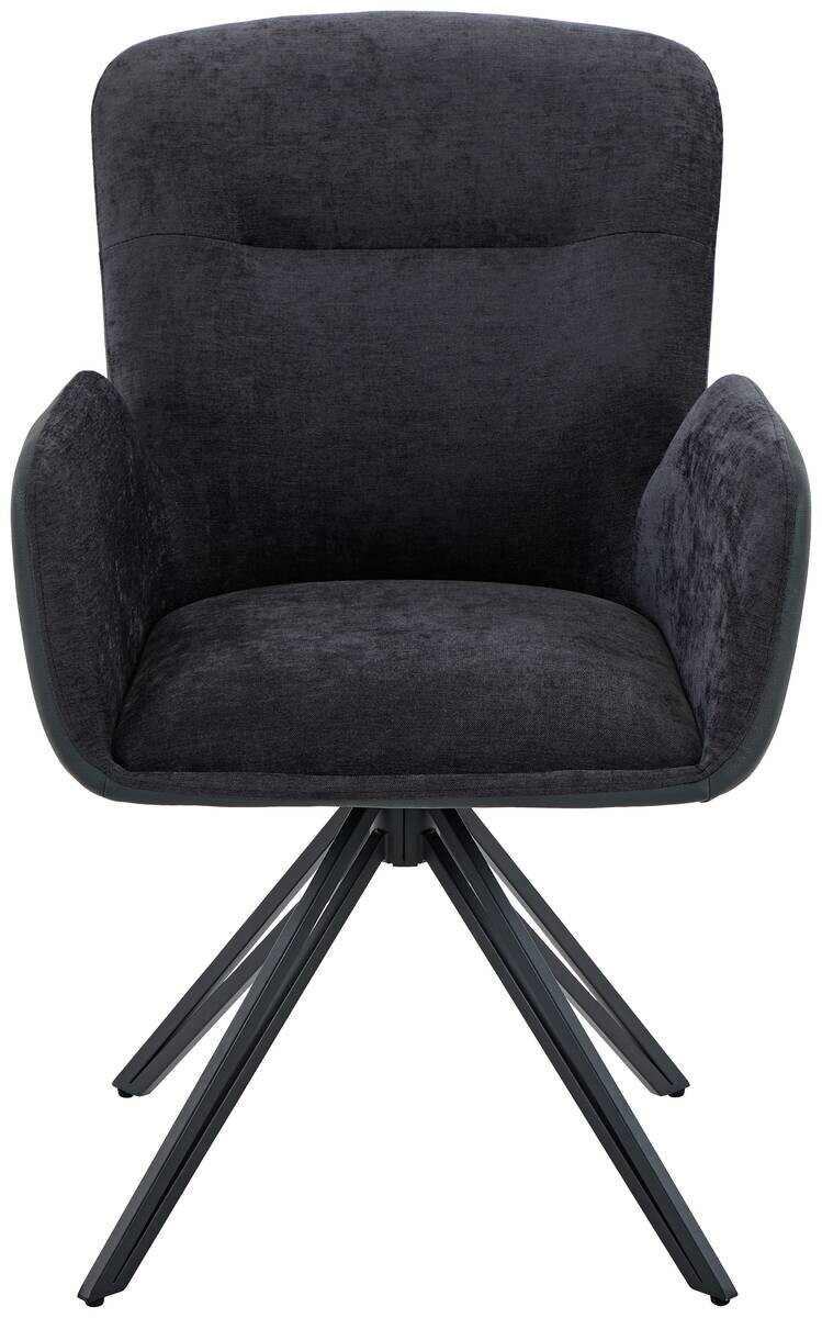 Drehstuhl Milazzo schwarz Kunstleder Webstoff B/H/T: ca. 60x92x68 cm