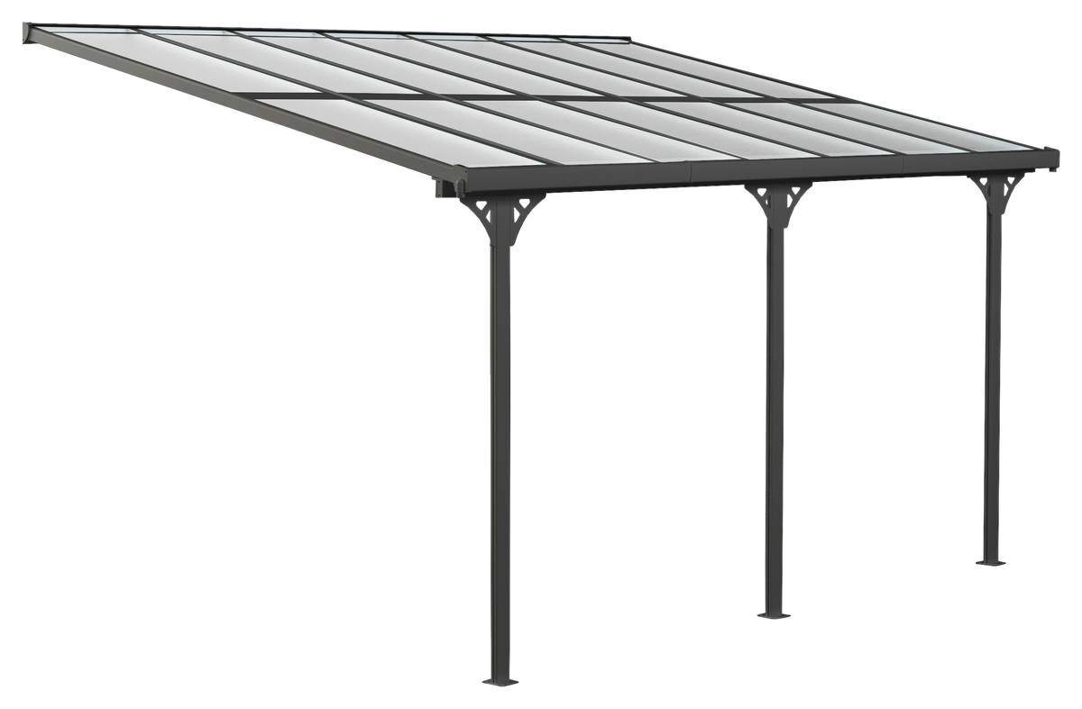 Westmann Terrassenüberdachung Bruce grau Aluminium B/H/T: ca. 434x269x300 cm