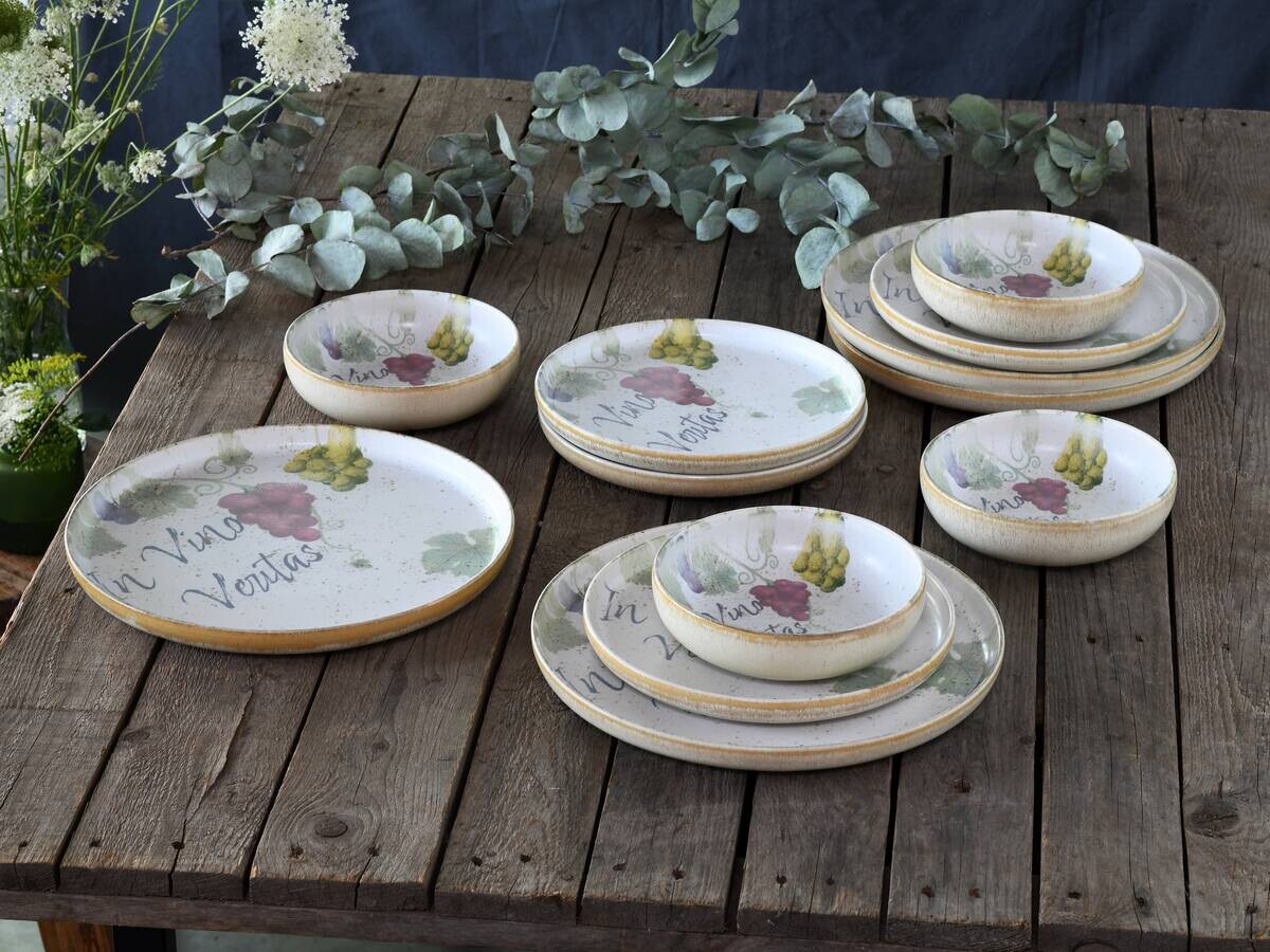 CreaTable Tafelservice Uno bunt Steinzeug 12 tlg.