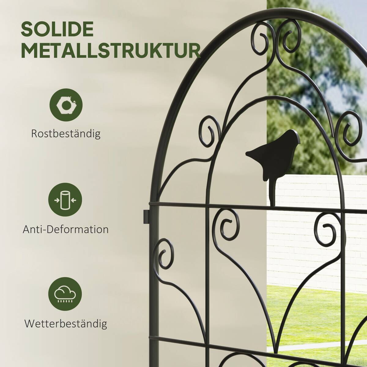 Outsunny Rankgitter schwarz B/H/L: ca. 1,3x120x50 cm
