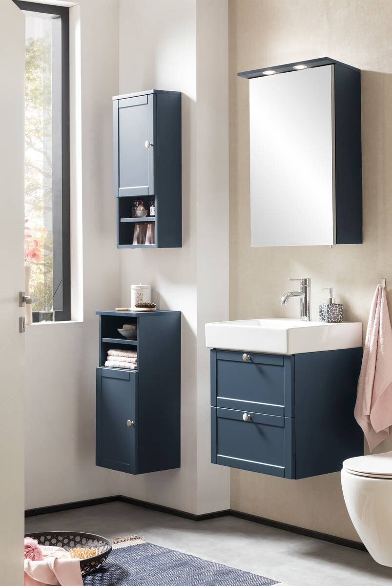 Waschbeckenunterschrank Jesper blau dunkel B/H/T: ca. 50x57x40 cm Waschbeckenunterschrank Jesper blau dunkel B/H/T: ca. 50x57x40 cm