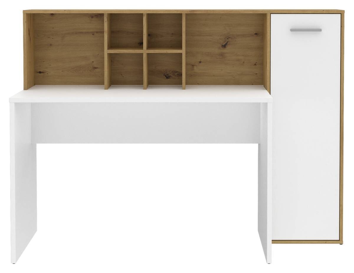 Schreibtisch weiß Eiche Artisan Nachbildung B/H/T: ca. 158x116x66 cm