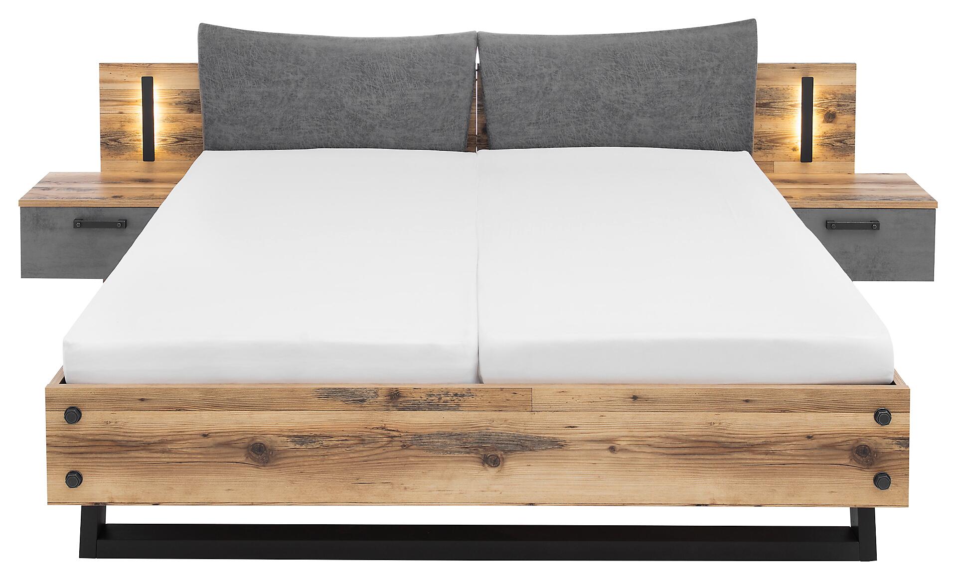 Bettanlage Dover Alpin Lodge Nachbildung Betonoxid Optik B/H/T: ca. 289,4x96,3x215,5 cm