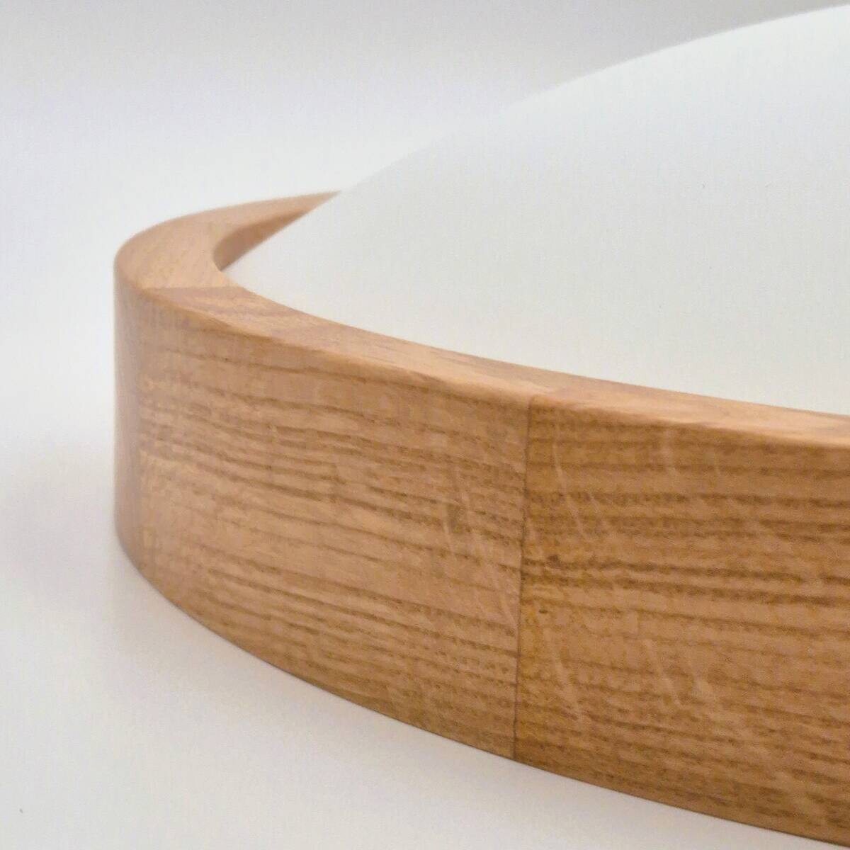 Lamkur Deckenleuchte Anello Eiche Glas Holz H/L: ca. 8x37 cm E27 2 Brennstellen