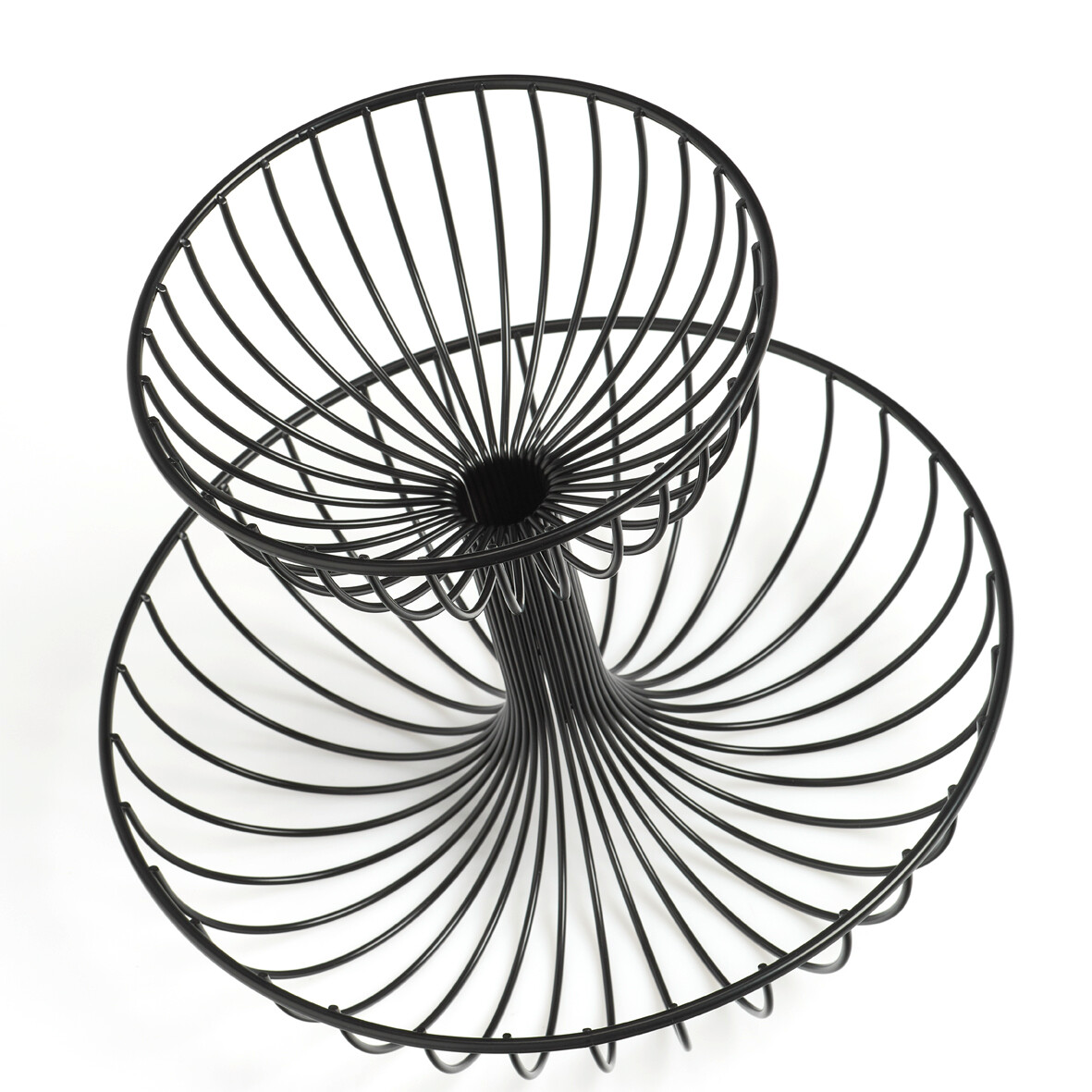 Zeller Obst-Etagere 2-lagig schwarz Metall B/H/L: ca. 32x25,8x32 cm