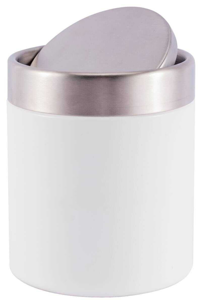 Kosmetikabfalleimer weiß Edelstahl ca. 1,58 l