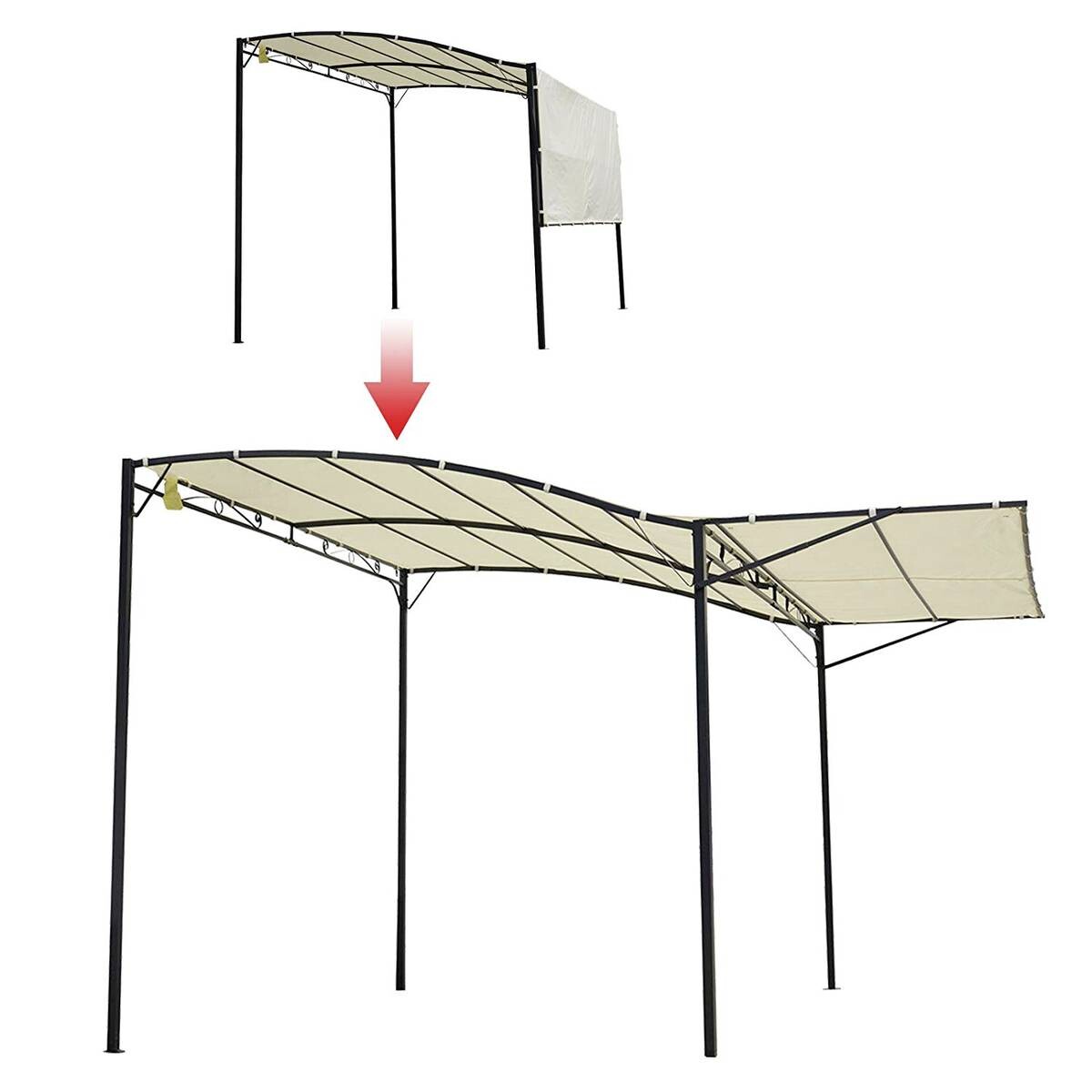 Outsunny Pavillon schwarz Stahl B/H/L: ca. 250x250x300 cm