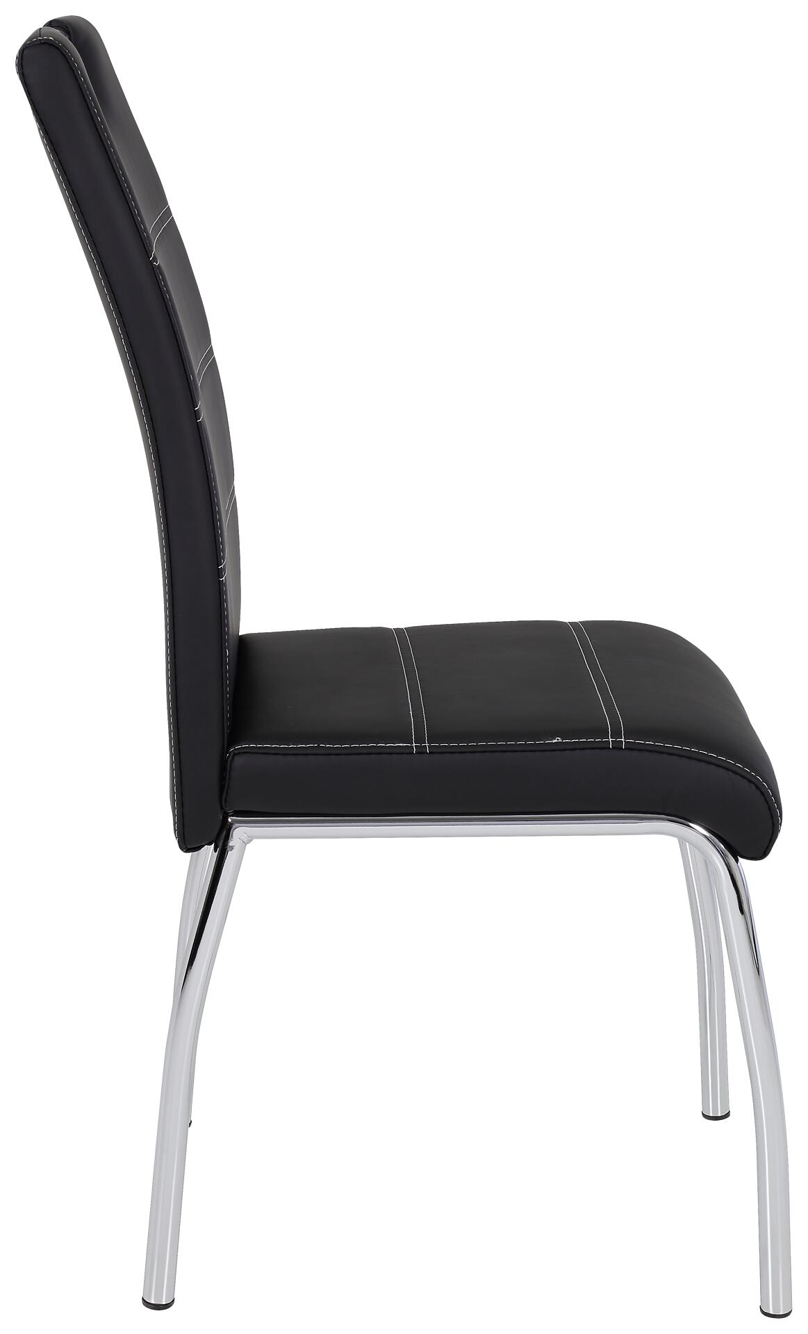 Stuhl Susi 2er Set schwarz Kunstleder B/H/T: ca. 44x98x61 cm