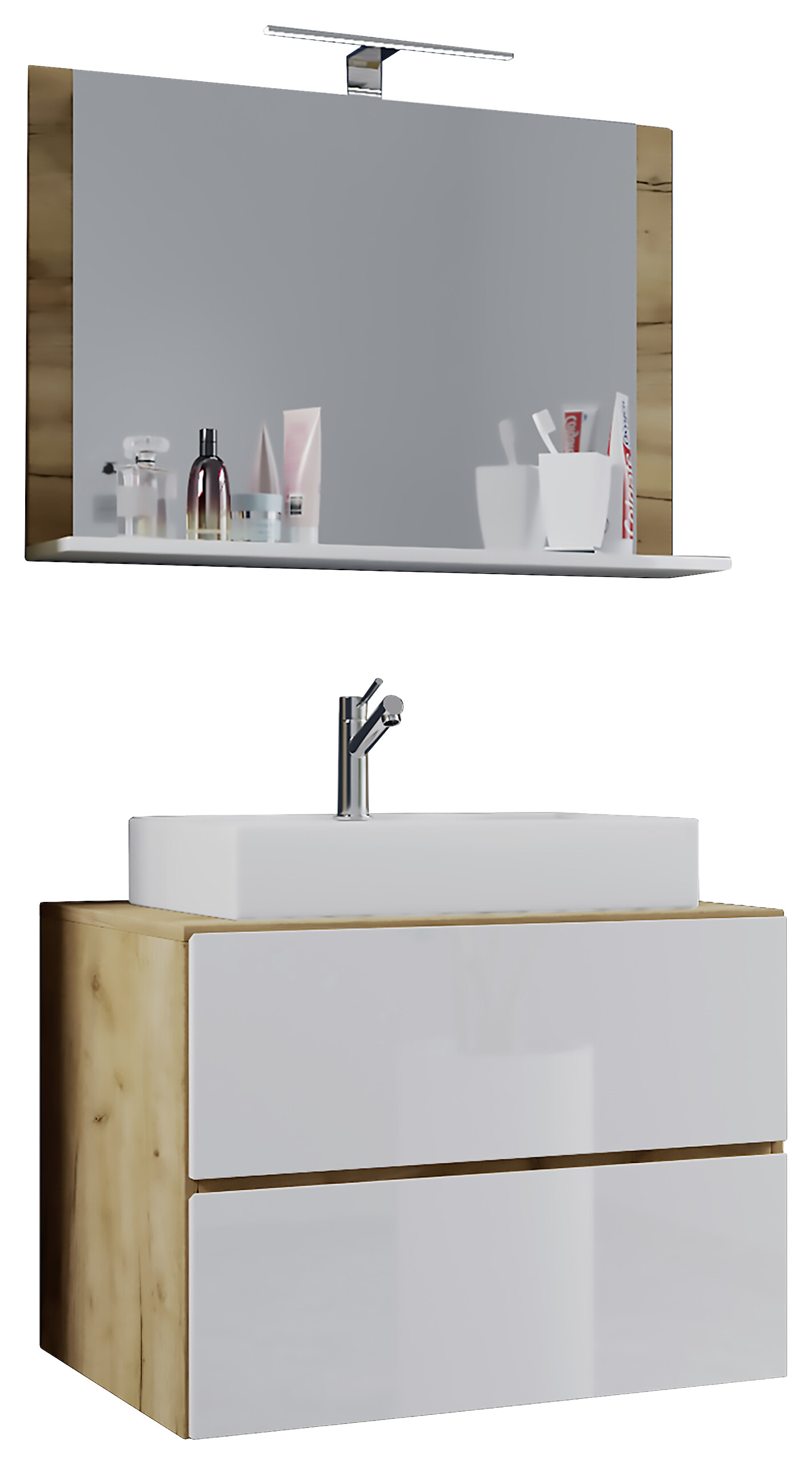 Waschplatz 3tlg-Lendas weiß Eiche Honig Nachbildung weiß B/H/T: ca. 60x52x52 cm