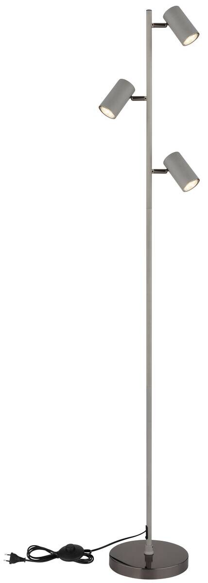 GLOBO Stehleuchte schwarz Chrom grau Metall Kunststoff B/H/T: ca. 21,5x154x23 cm GU10 3 Brennstellen