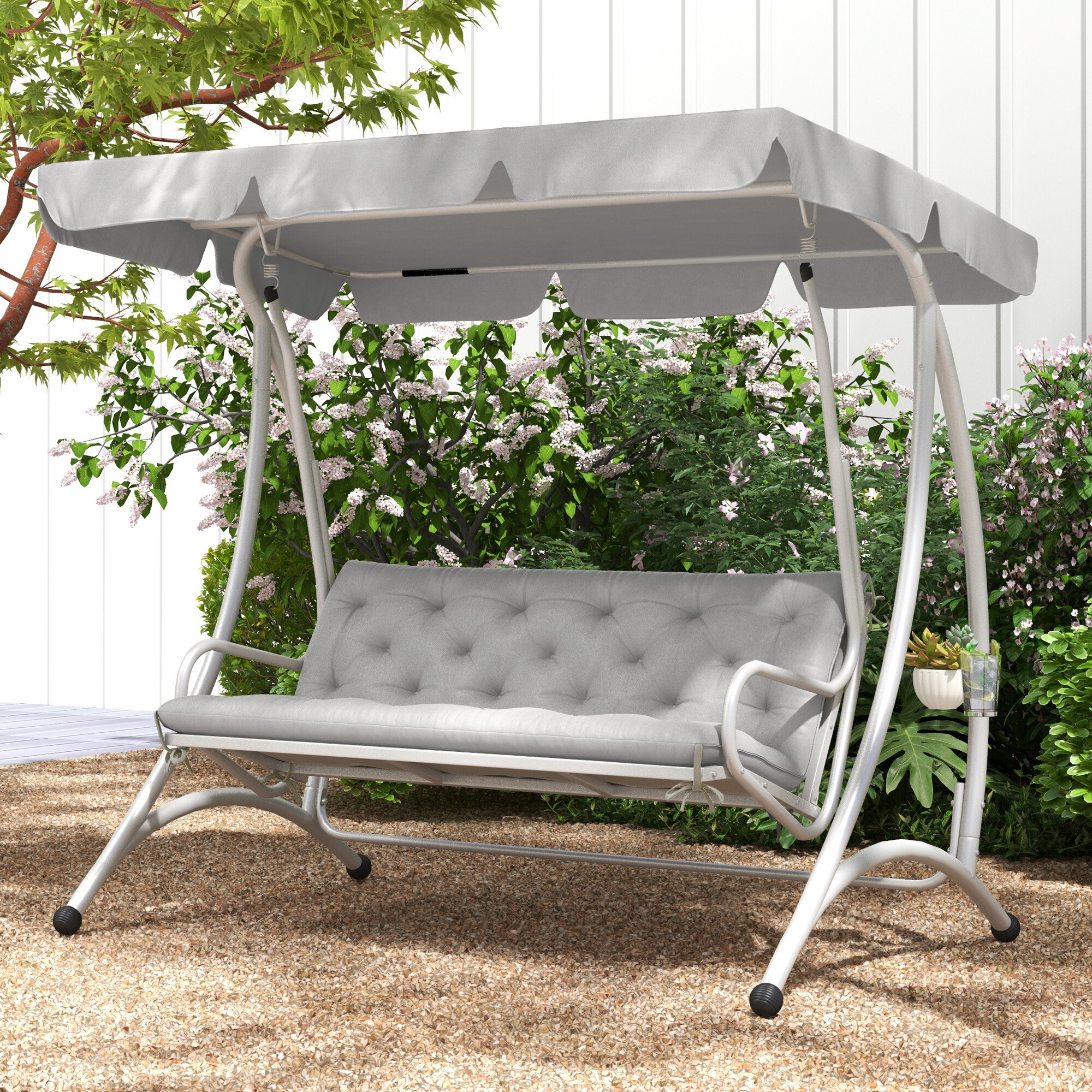 Outsunny Bankauflage hellgrau Schaumstoff B/H/L: ca. 98x8x150 cm