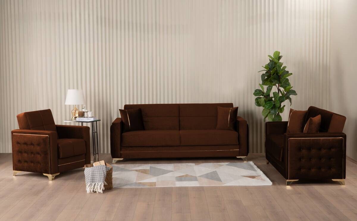 Sofa 3-2-1 Cavana zimtbraun Microfaser