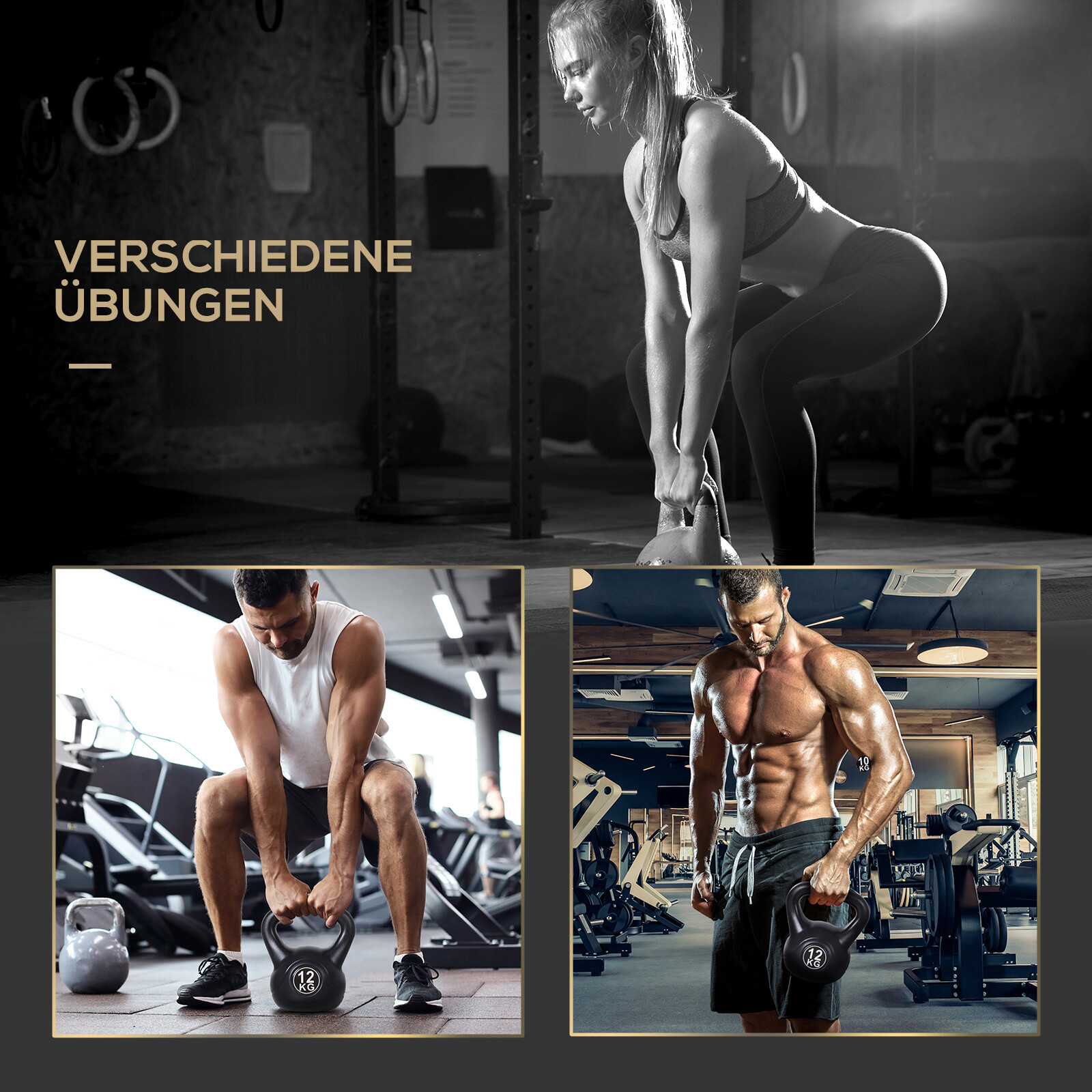 HOMCOM Kugelhantel schwarz Kunststoff B/H/L: ca. 21x31x27 cm