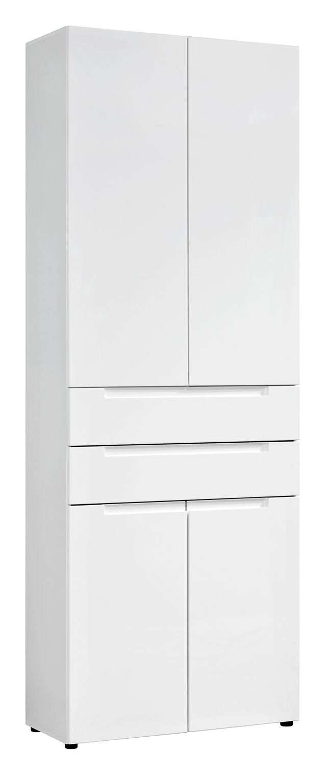 Mehrzweckschrank Mailand 63 weiß weiß Hochglanz B/H/T: ca. 80x218x35 cm