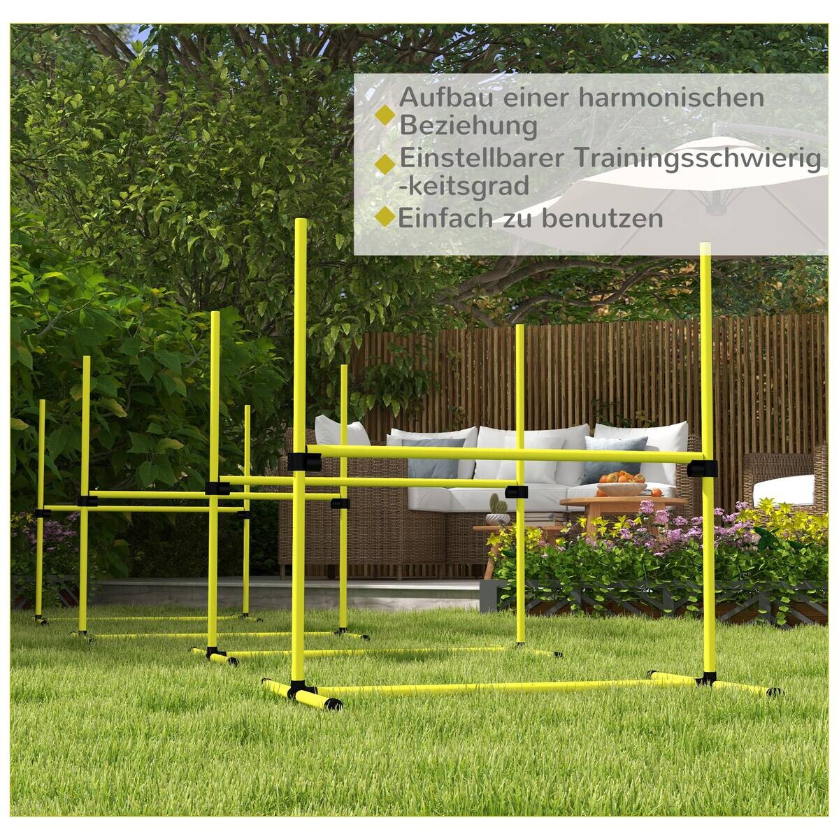PawHut Hunde-Agility-Set gelb Kunststoff B/H/L: ca. 65x94x99 cm