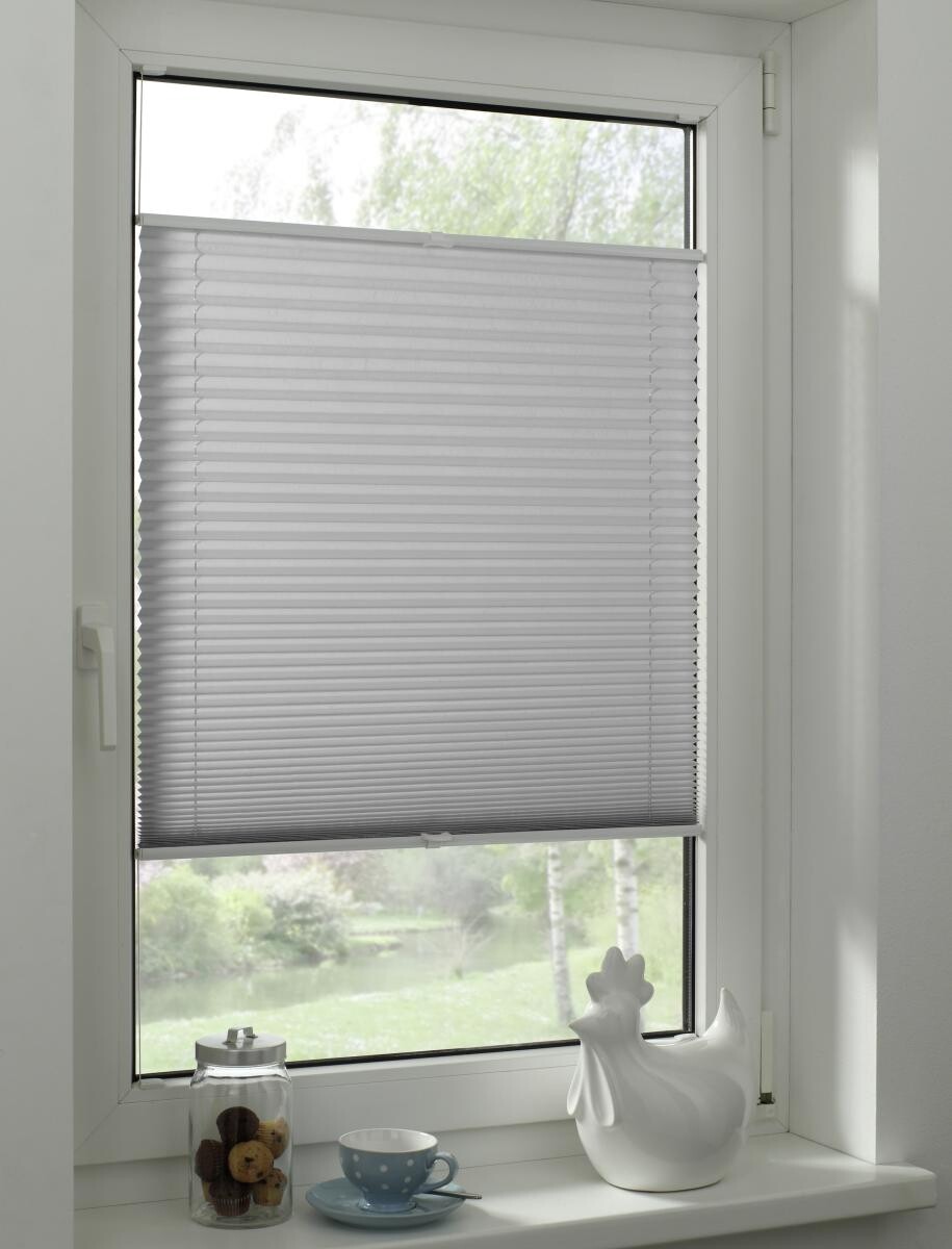 Boviva Spannplissee silber B/L: ca. 85x130 cm