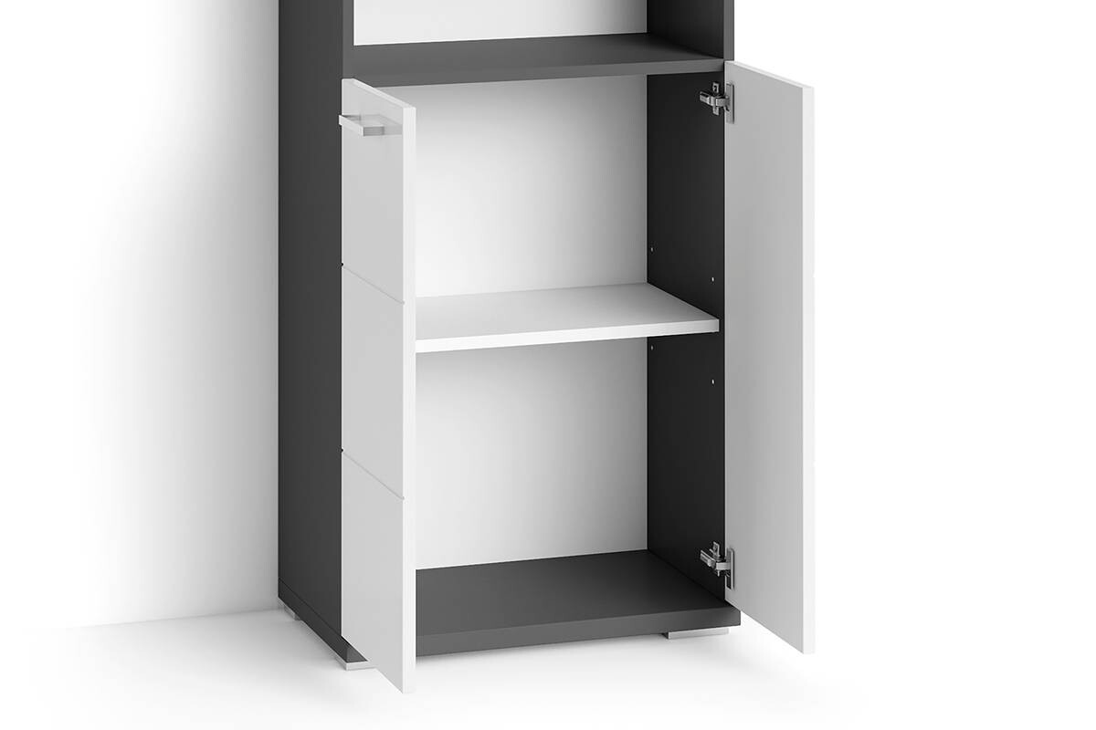Hochschrank NEBRASKA anthrazit weiß Hochglanz B/H/T: ca. 50x192x31,5 cm