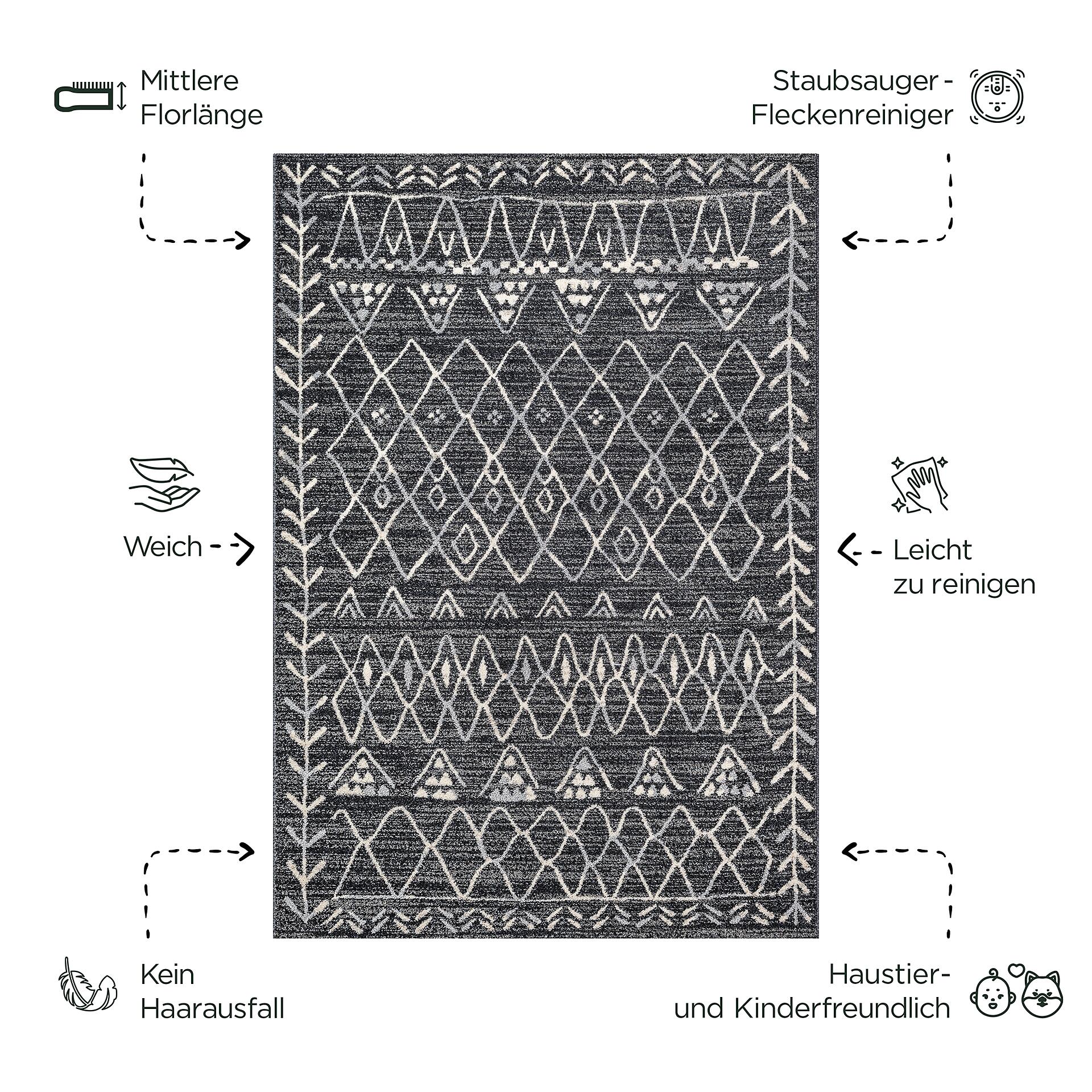 Sanat Teppich schwarz B/L: ca. 200x140 cm