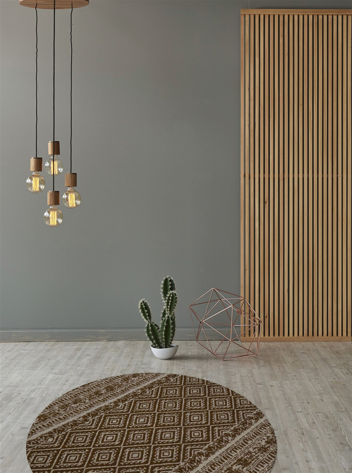 Kayoom Flachgewebeteppich Sunny 110 braun B/L: ca. 120x120 cm