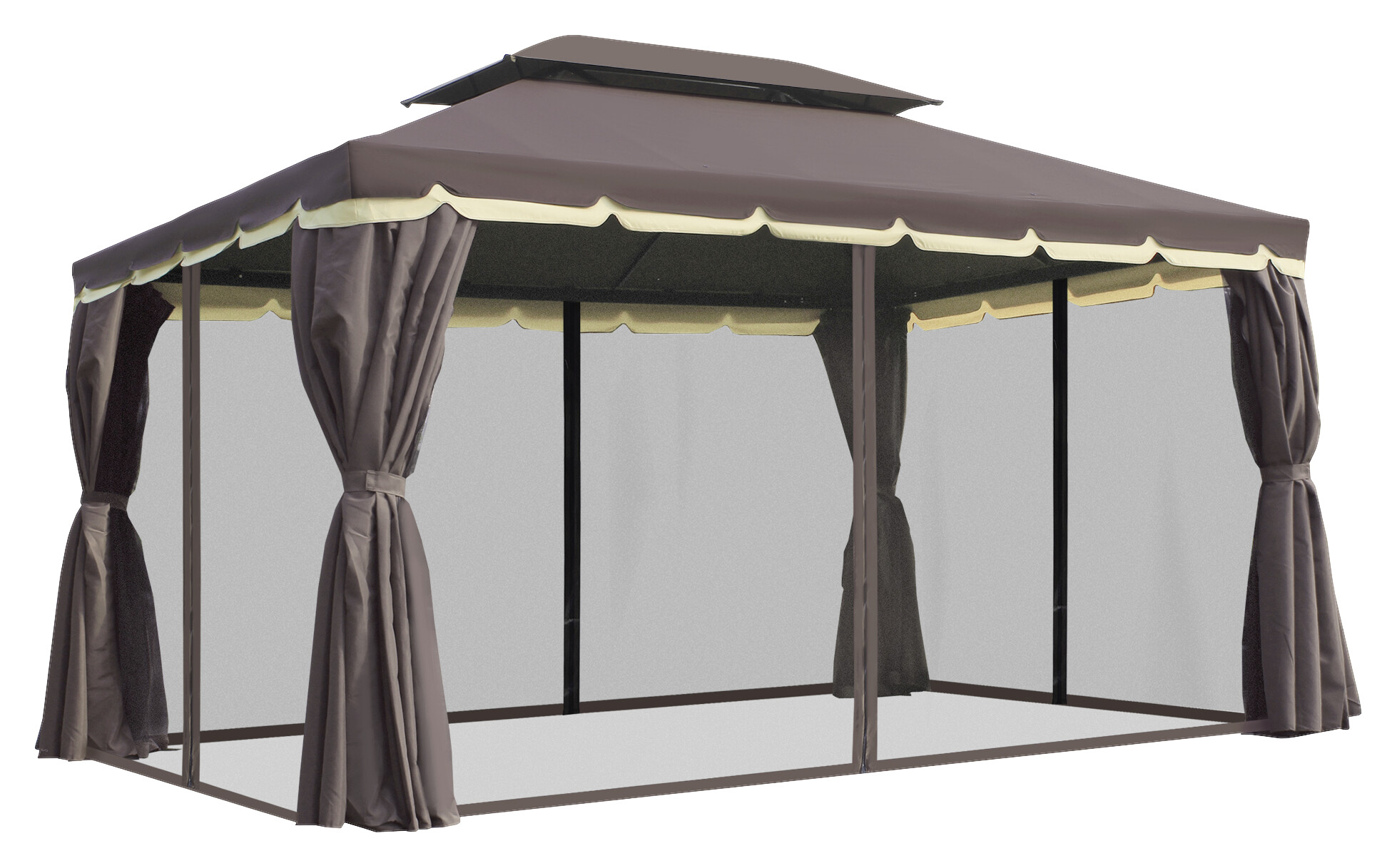 Outsunny Pavillon kaffee Aluminium B/H/L: ca. 290x280x390 cm