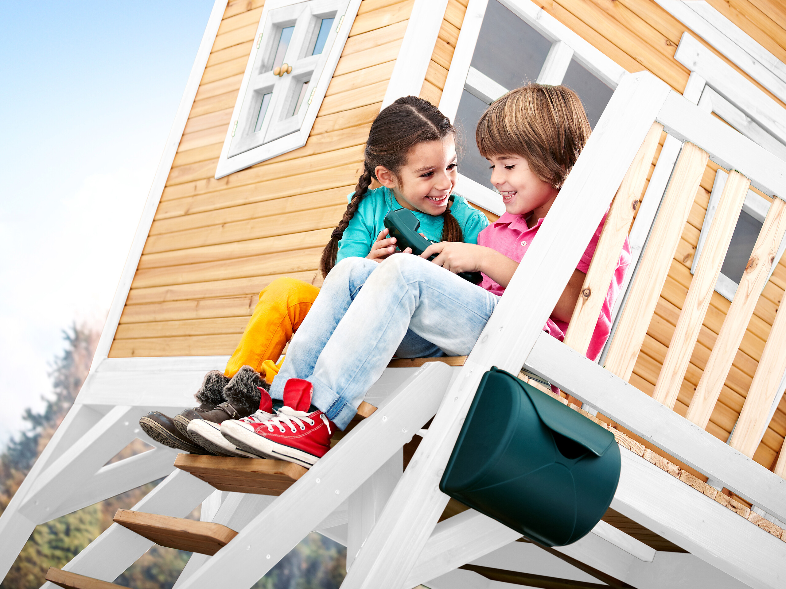 AXI Spielhaus Max braun B/H/L: ca. 432x288x193 cm