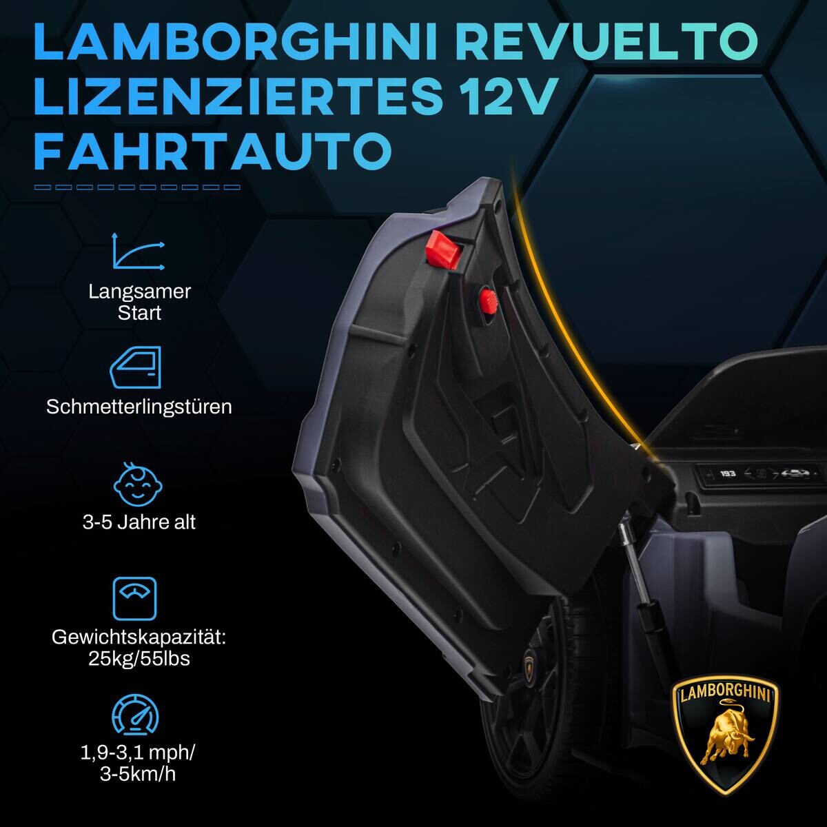 AIYAPLAY Kinder Elektroauto grau B/H/L: ca. 60x40x105 cm