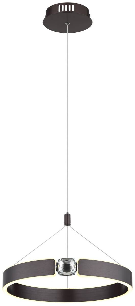 GLOBO LED-Pendelleuchte bronze Opal Metall Acryl H/L: ca. 125x40 cm