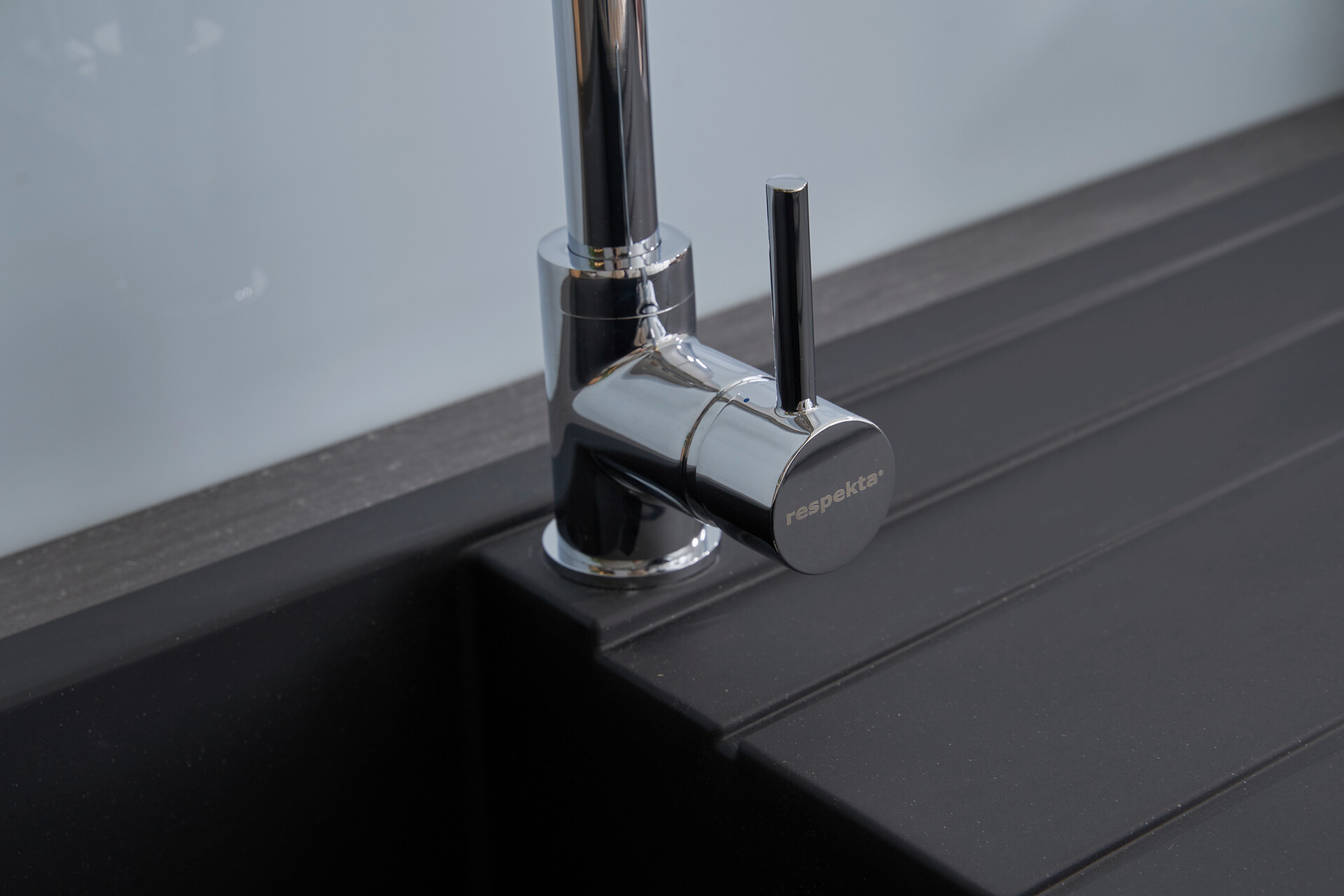 Respekta Einbauspüle Houston 80 x 50 S schwarz Mineralite B/H/T: ca. 80x21x50 cm