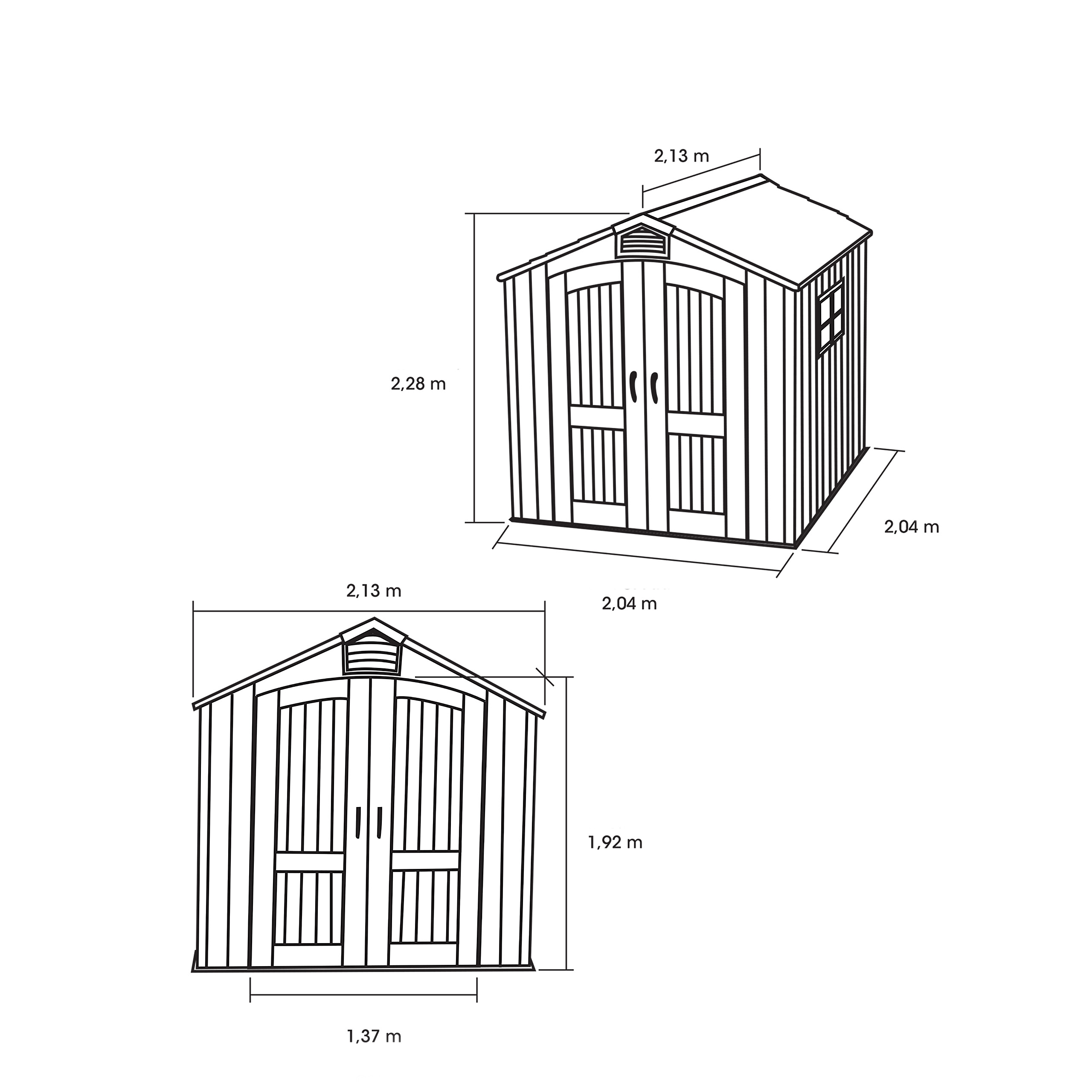Lifetime Gartenhaus Stella grau B/H/L: ca. 204x227x204 cm