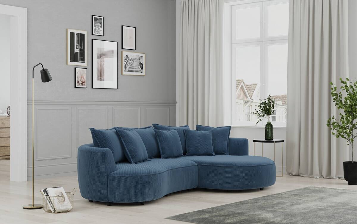 Ecksofa stone Microfaser B/H/T: ca. 287x66x168 cm