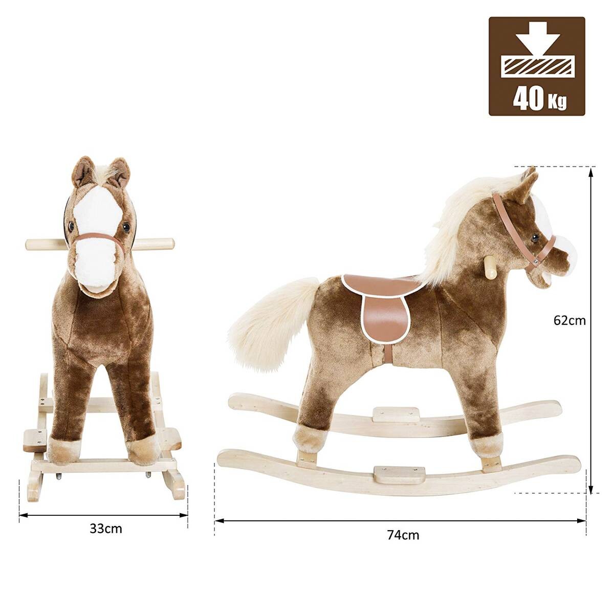 HOMCOM Kinder-Schaukelpferd B/H/L: ca. 33x62x74 cm