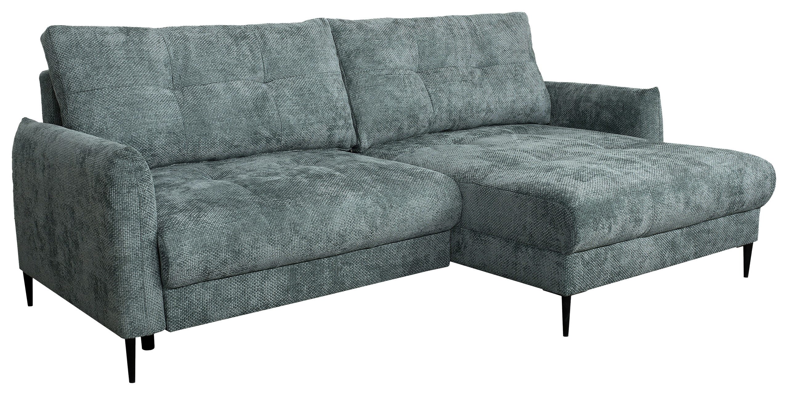 Ecksofa mit Bettfunktion und Bettkasten lagunen blau Microfaser B/H/T: ca. 221x94x142 cm