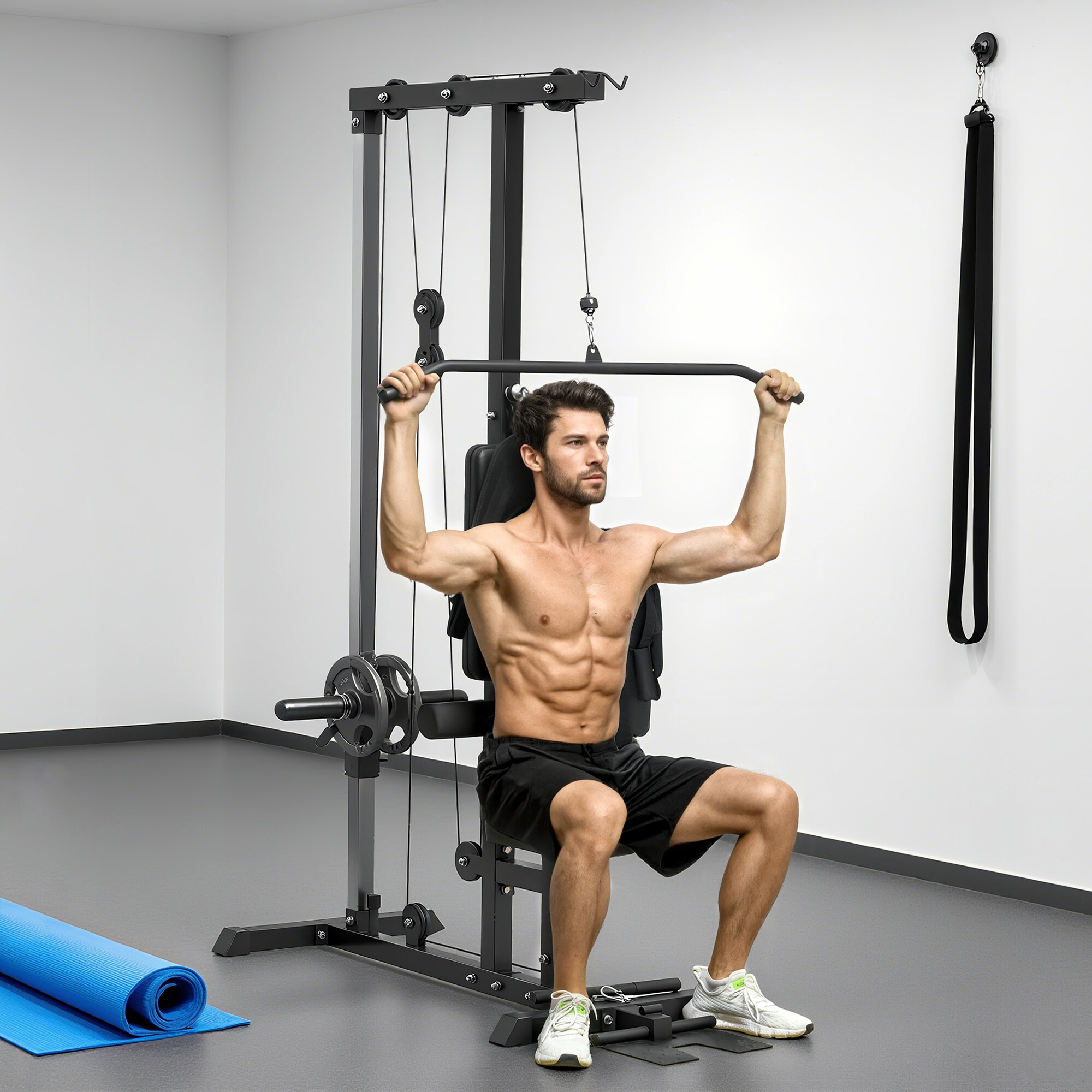 SPORTNOW Kraftstation schwarz Kunstleder B/H/L: ca. 108x197x140 cm