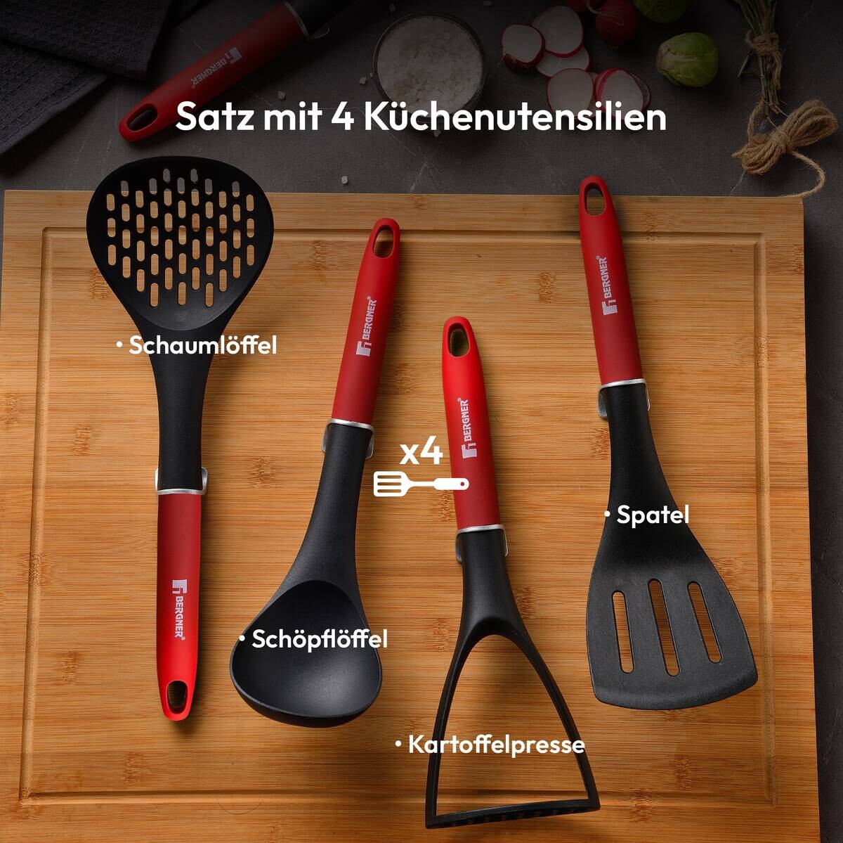 BERGNER Pfannenset Classique grün Aluminium 6 tlg.