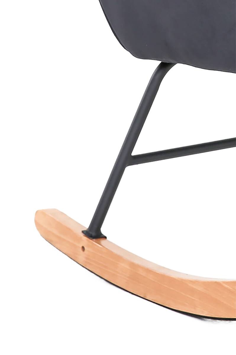 byLIVING Schaukelstuhl RICHIE schwarz schwarz natur Stoff Metall Buche B/H/T: ca. 72x92x92 cm