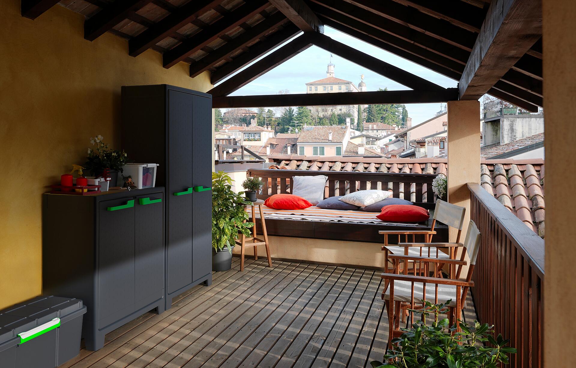 Keter Kunststoffschrank Moby grau Kunststoff B/H/T: ca. 80x182x44 cm