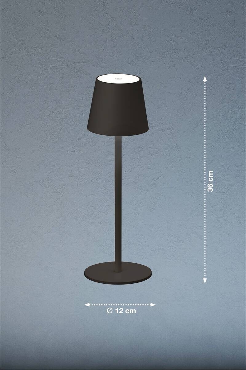 easy! by FHL Tischleuchte 850210 Tropea schwarz Metall H/D: ca. 38x12 cm 1 Brennstellen