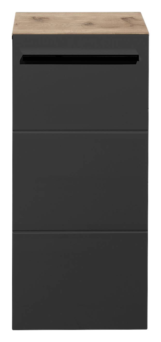 Midischrank Vista Oak Eiche Viking Nachbildung schwarz matt B/H/T: ca. 34x72x31 cm