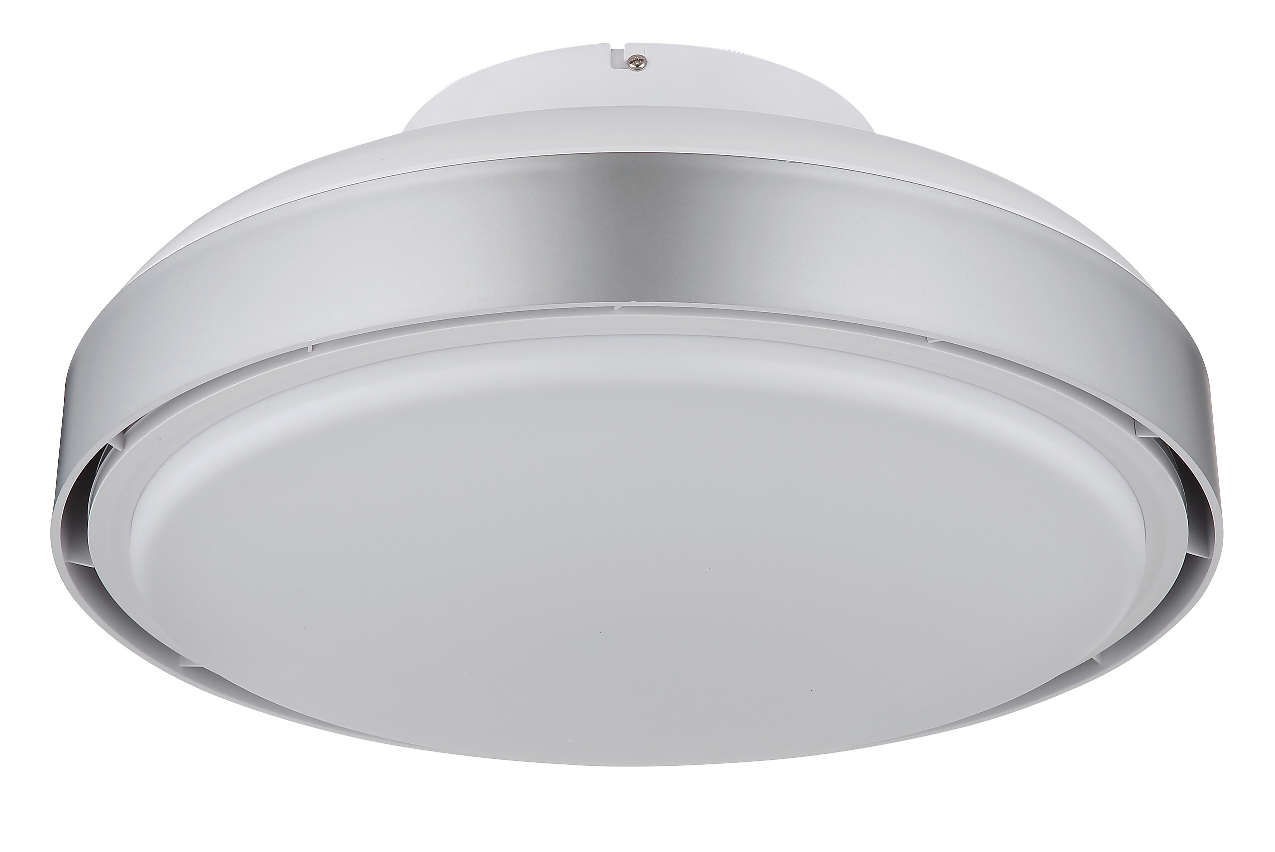 GLOBO LED-Deckenventilator Opal silber weiß Acryl Kunststoff H/D: ca. 20x45 cm 1 Brennstellen