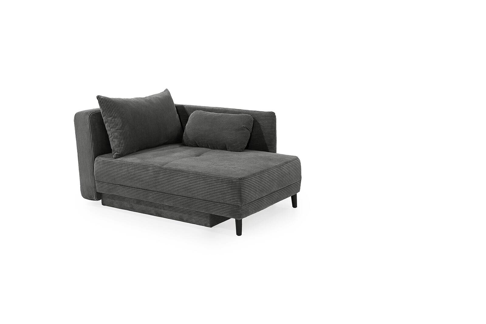 Recamiere grau Microfaser B/H/T: ca. 155x81x73 cm